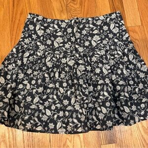 H&M Black Floral Tiered Mini Skirt